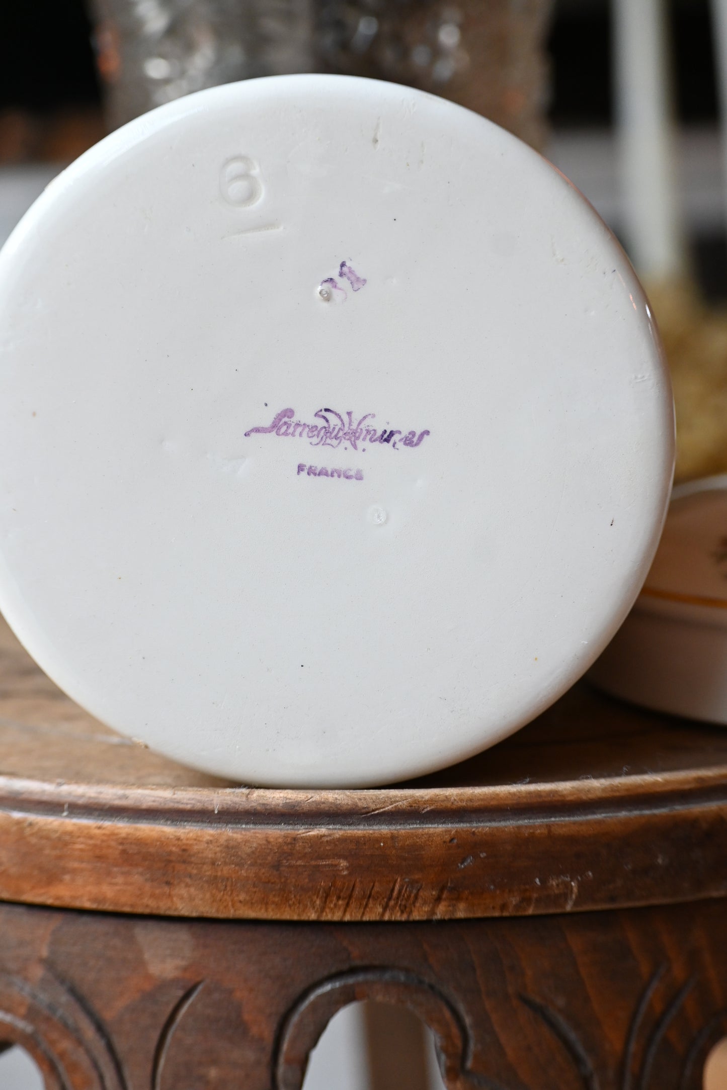 Pot en céramique Sarreguemines fleuri