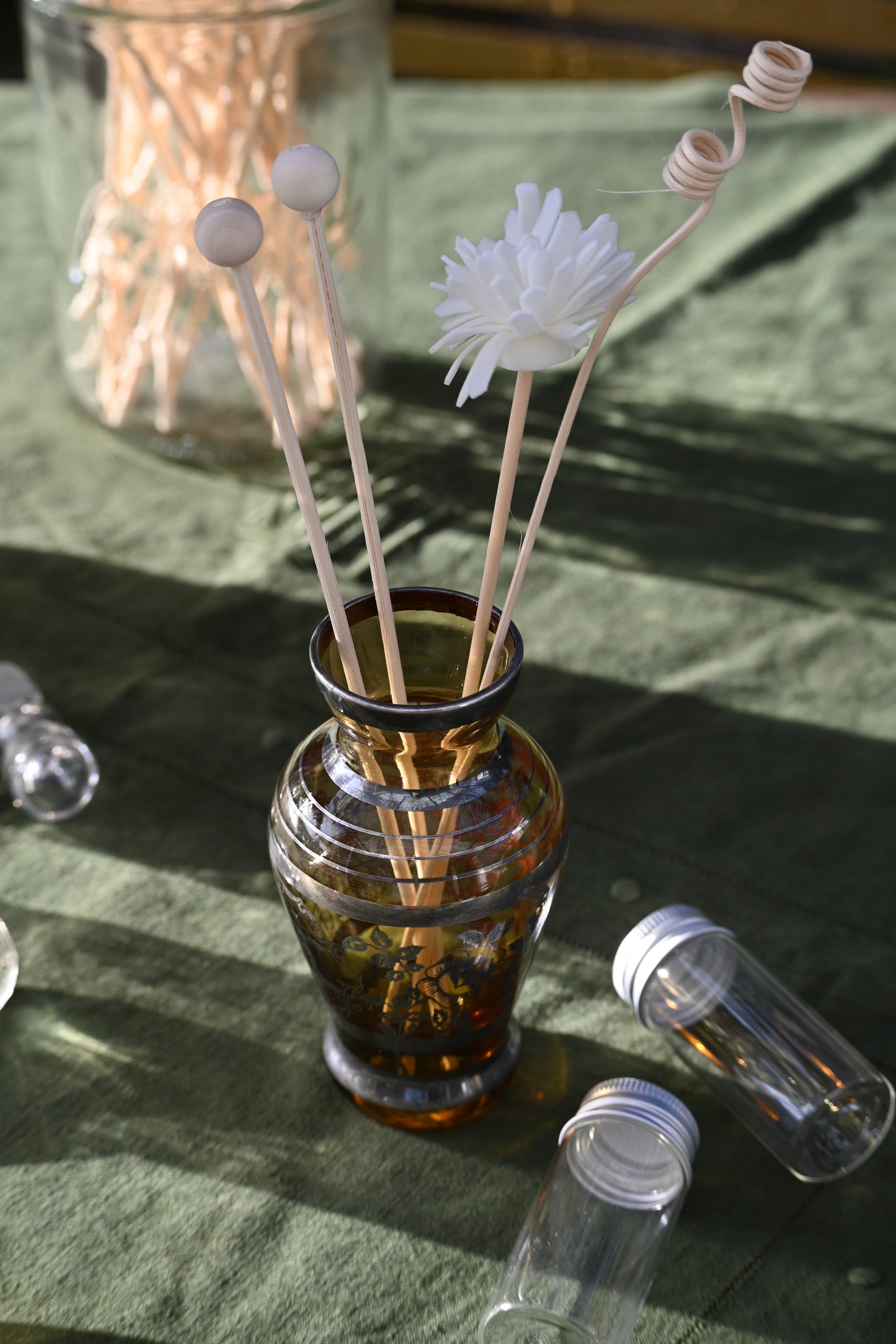 Soliflore verre et inclusion d’argent