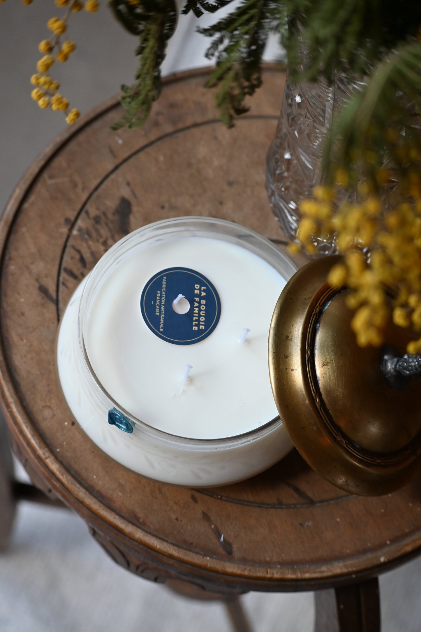 Boite en verre et laiton