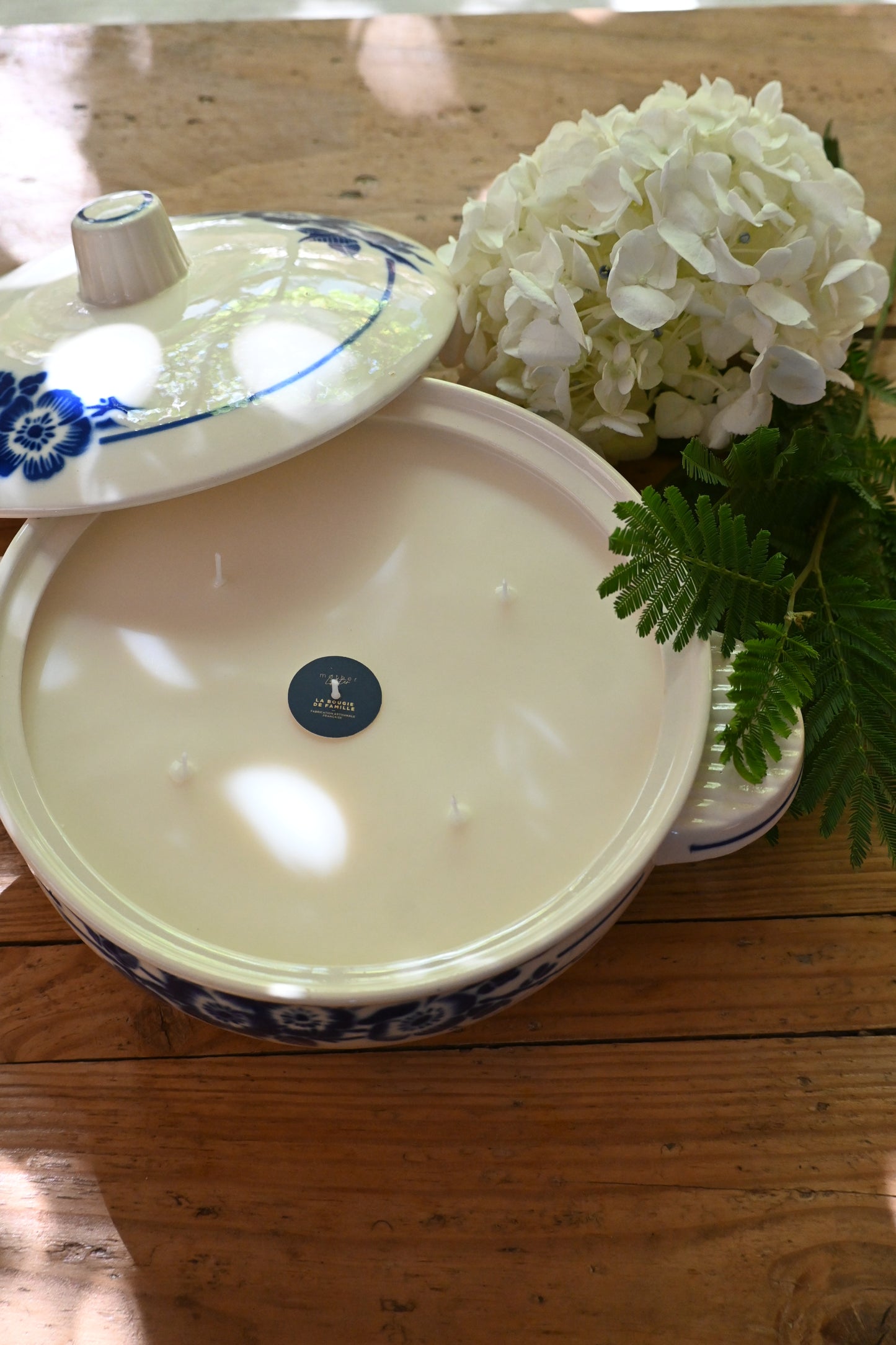 Soupière fleurs bleues