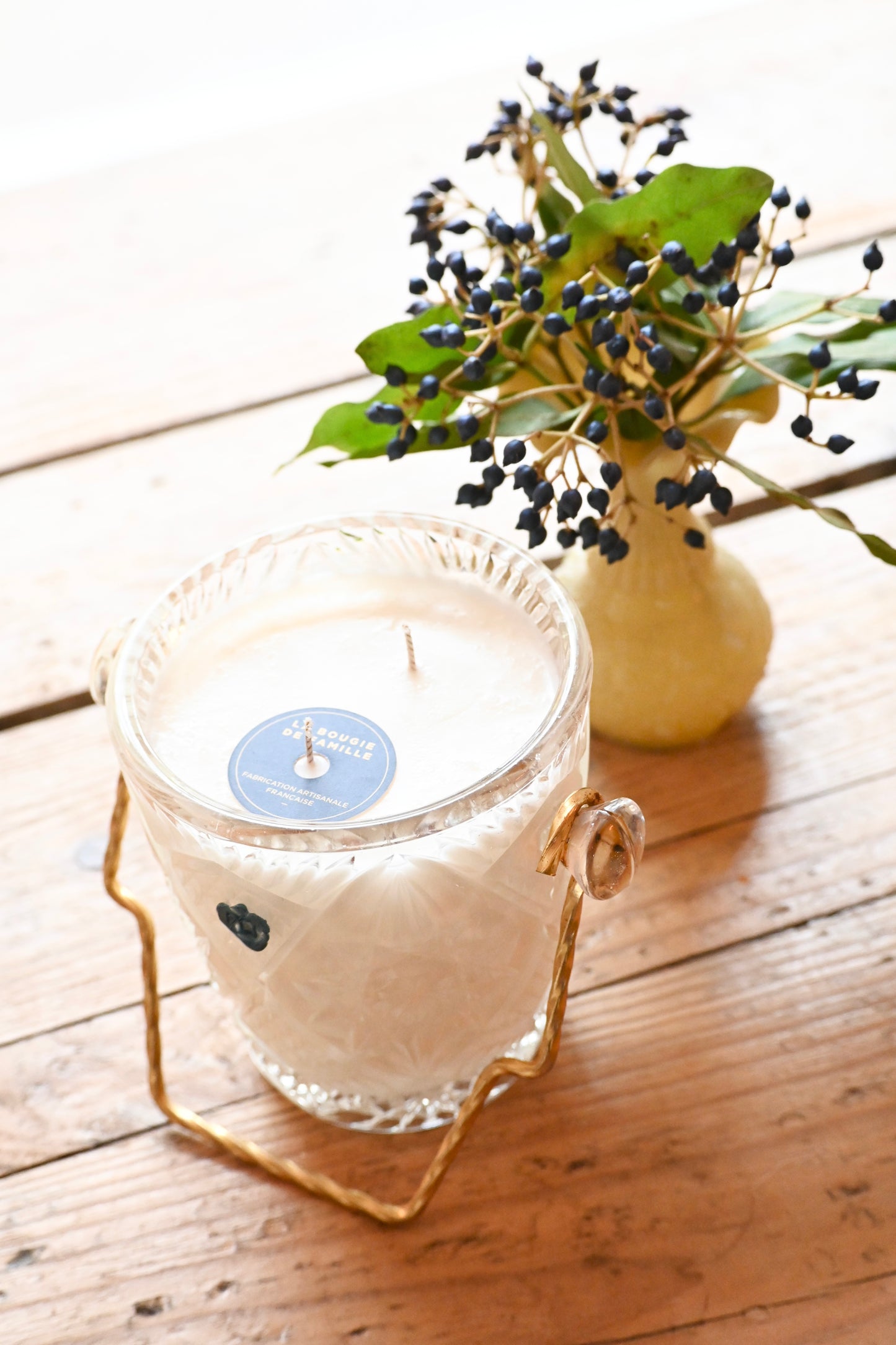 Seau à glace ciselé anse dorée