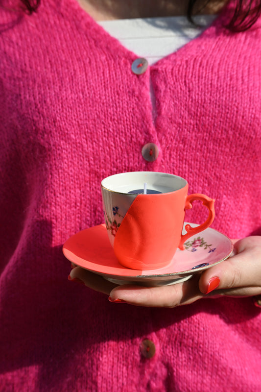 Tasse fleurie - Orange