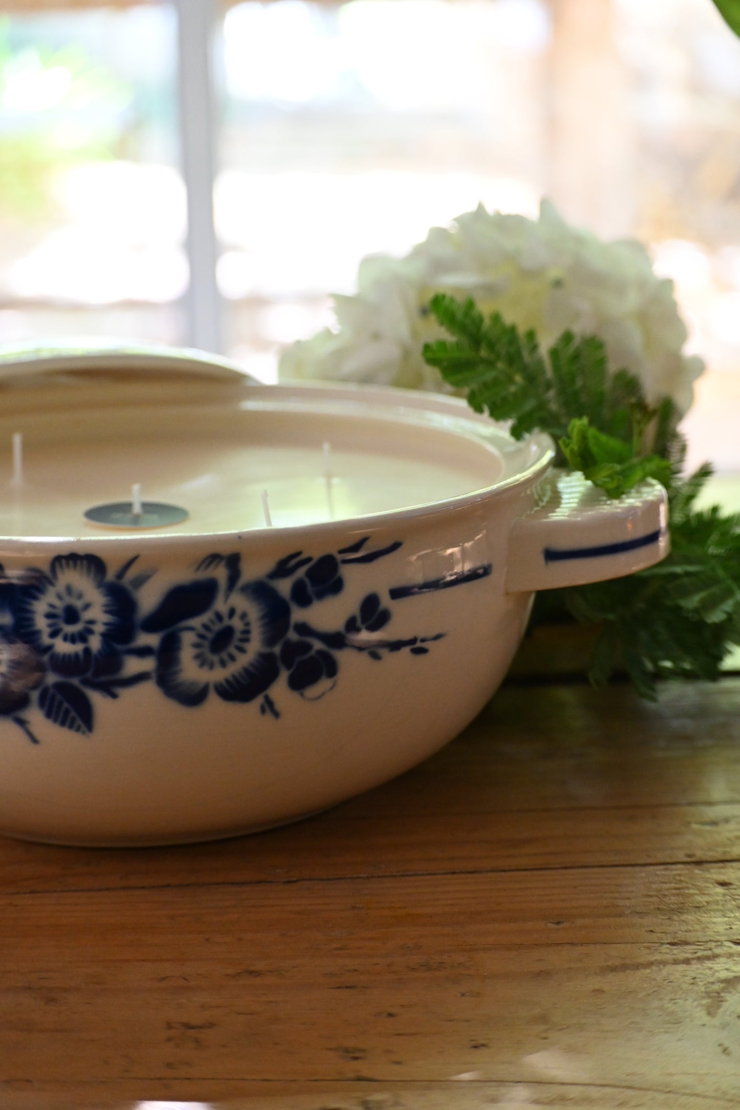 Soupière fleurs bleues