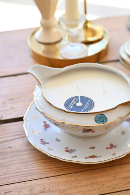 Saucier fleuri, fleurs et doré