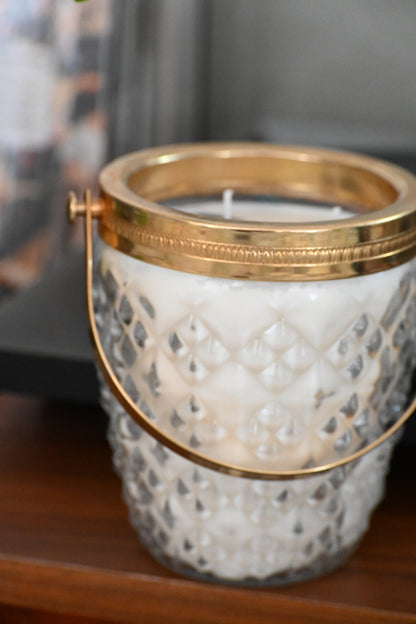 Seau à glace ciselé anse dorée