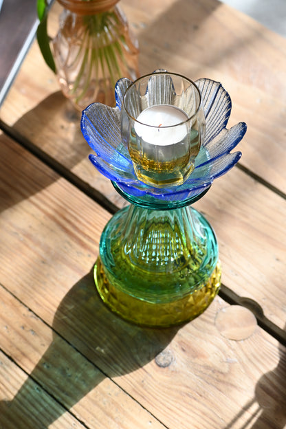 Bougeoir Bleu, jaune et vert - Petit