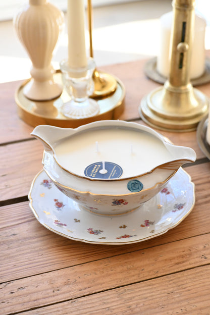 Saucier fleuri, fleurs et doré