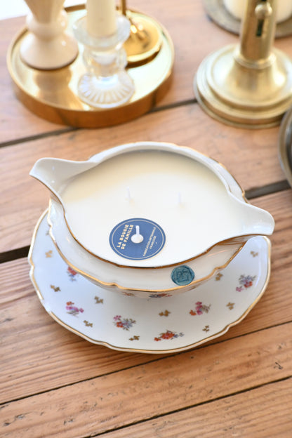 Saucier fleuri, fleurs et doré