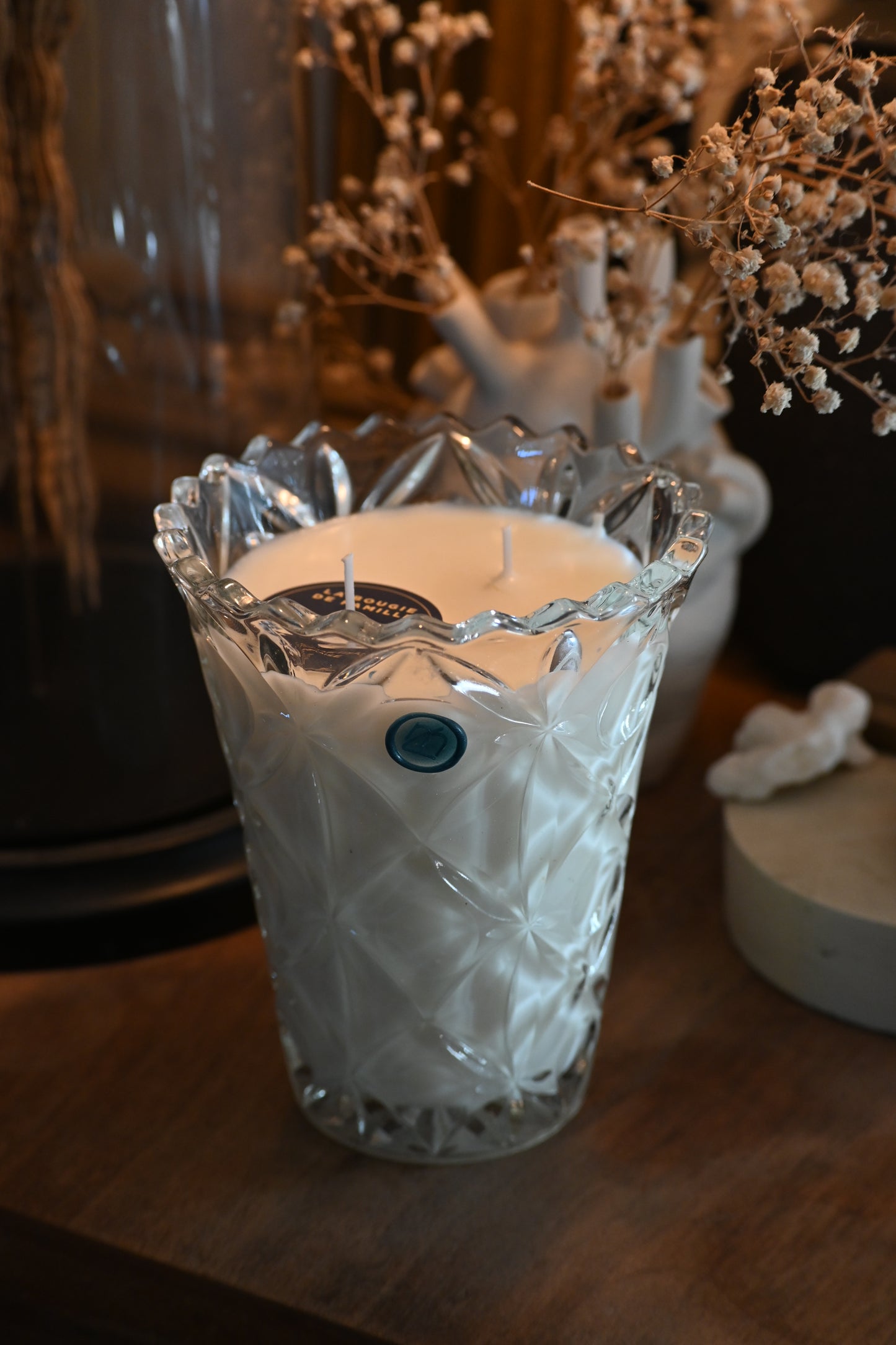 Petit vase en verre ciselé