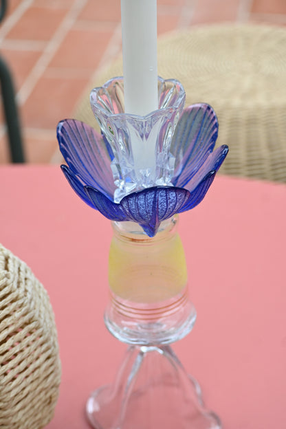 Bougeoir Bleu et jaune - Moyen