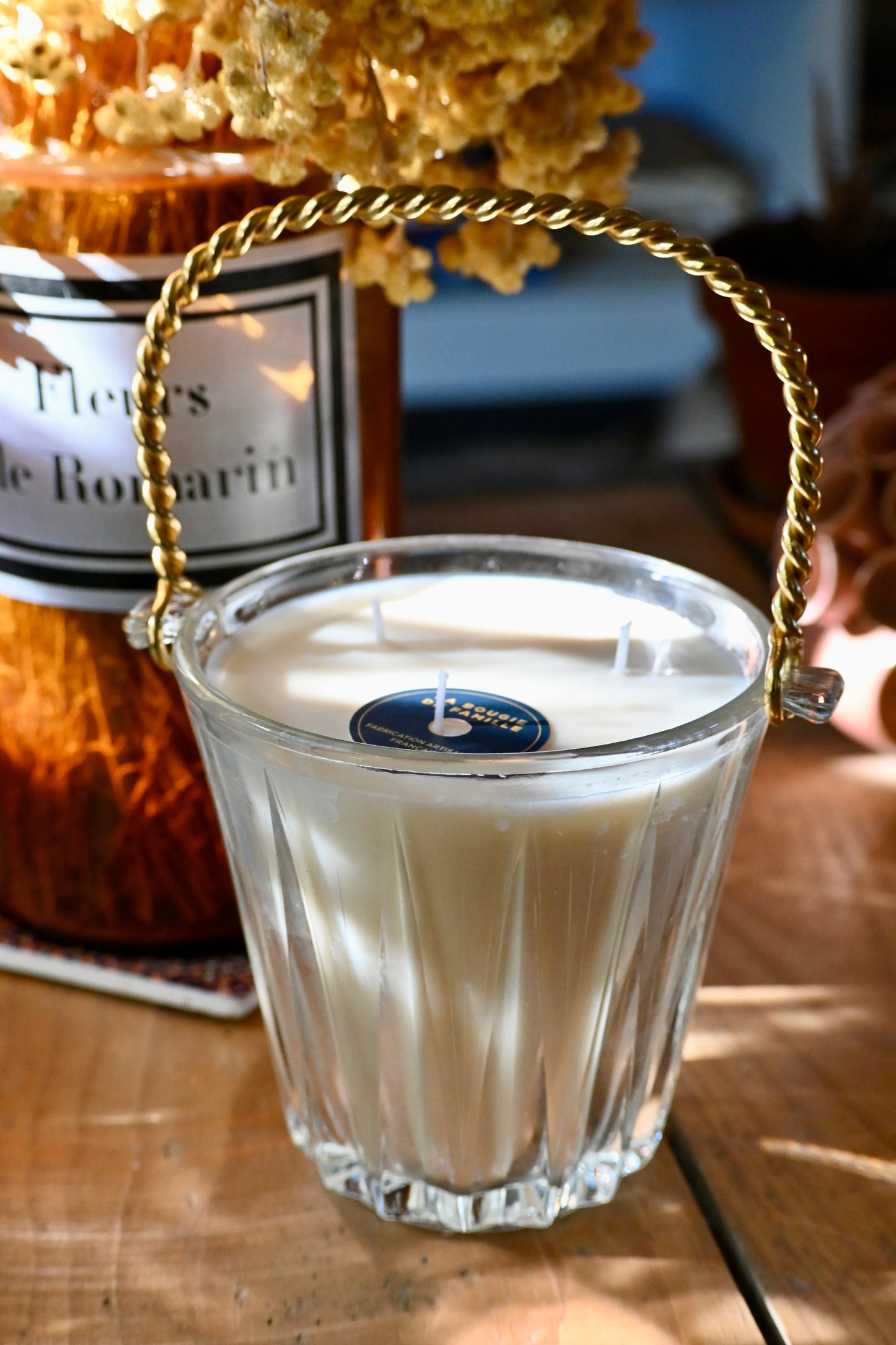 Seau à glace ciselé anse dorée