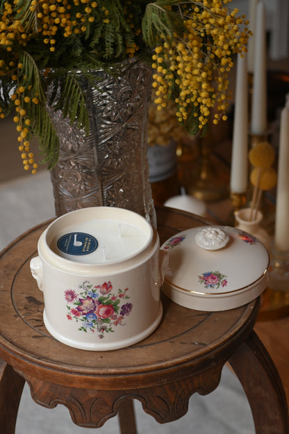 Pot en céramique Sarreguemines fleuri