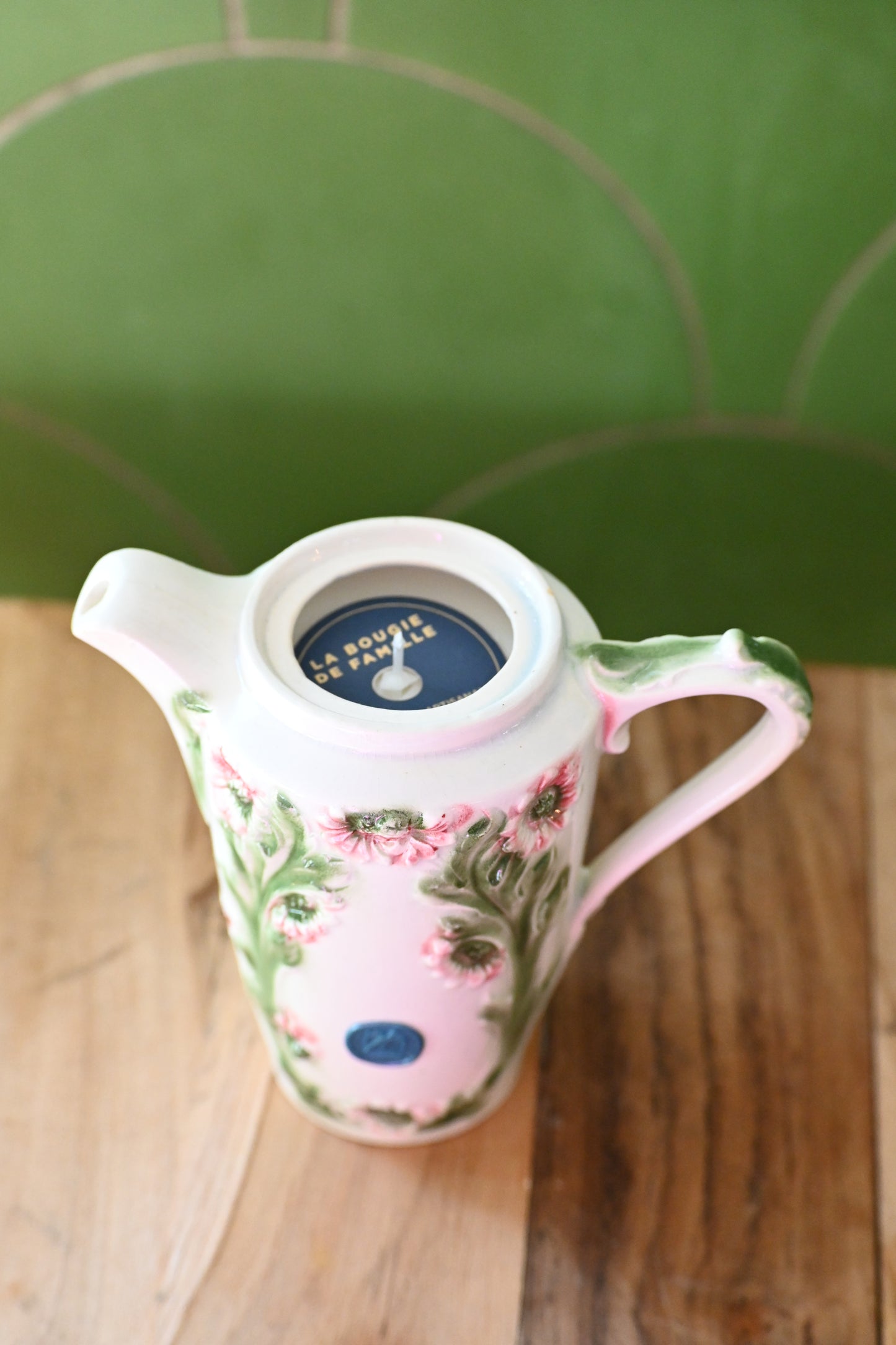 Pot à lait barbotine fleurs