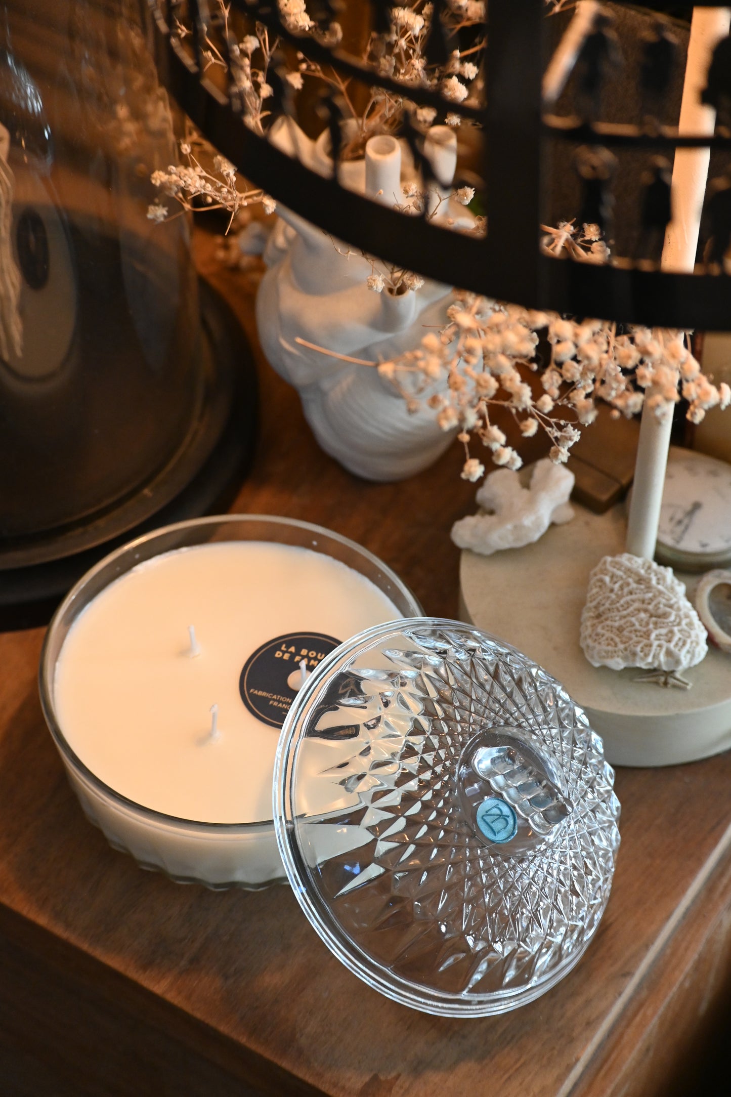 Boite en verre ciselé