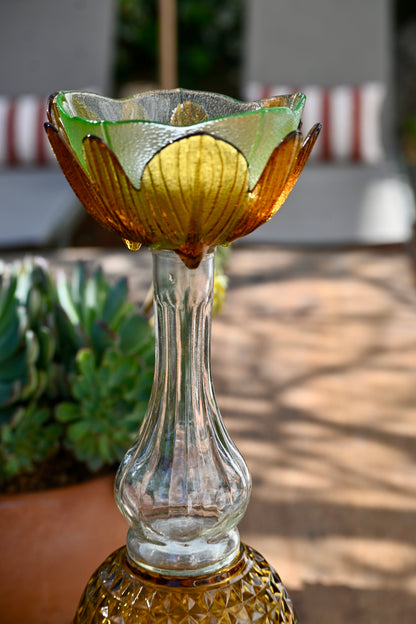 Bougeoir Rose et vert - Grand