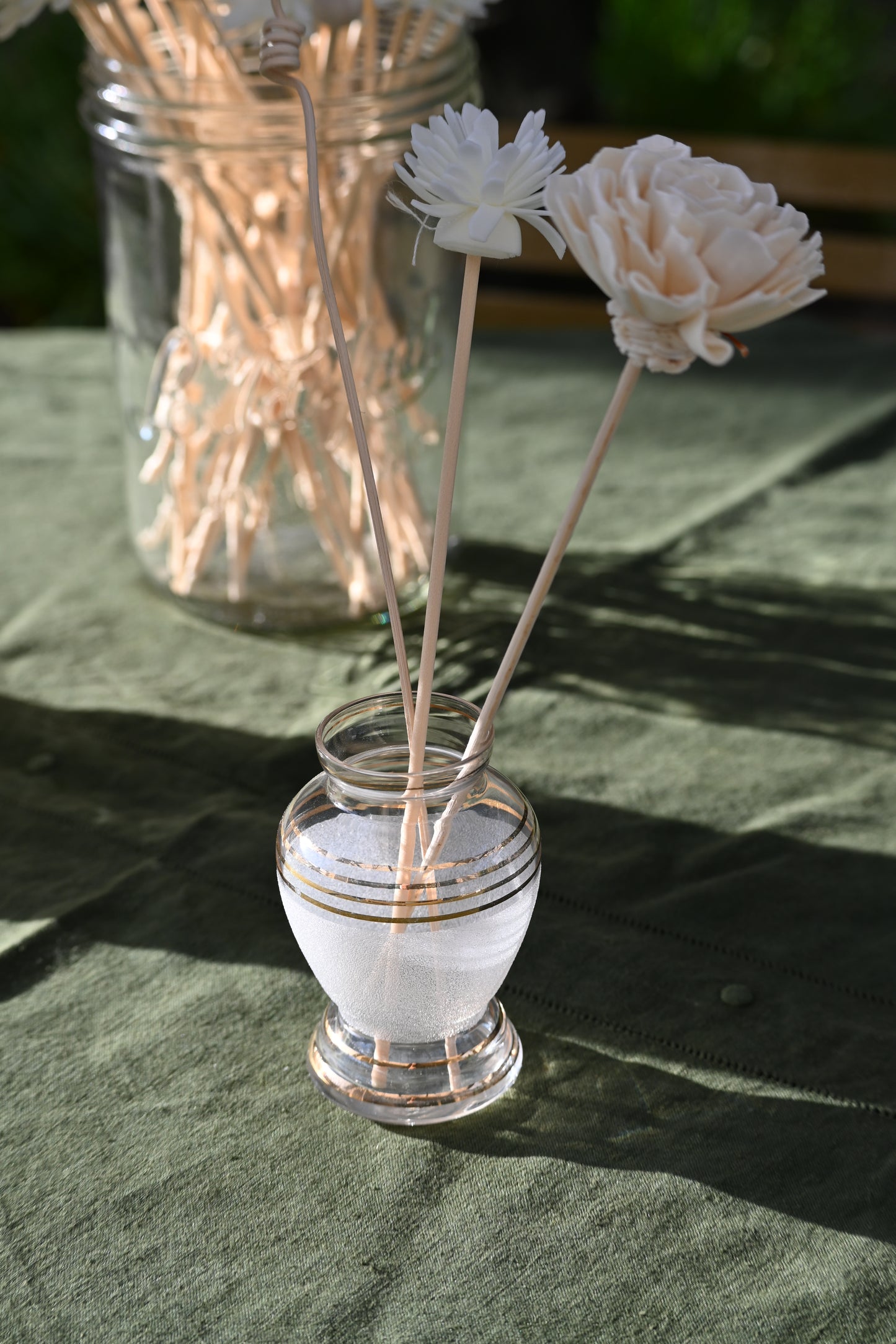 Soliflore verre et doré