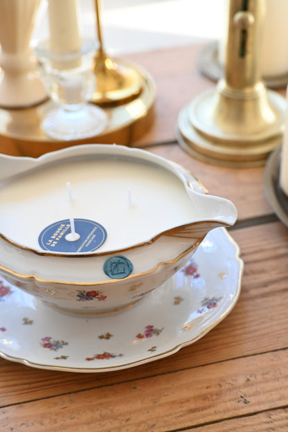 Saucier fleuri, fleurs et doré