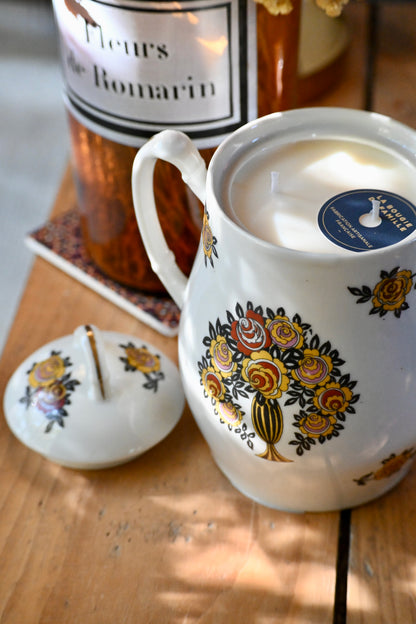 Sucrier bouquet fleurs jaunes