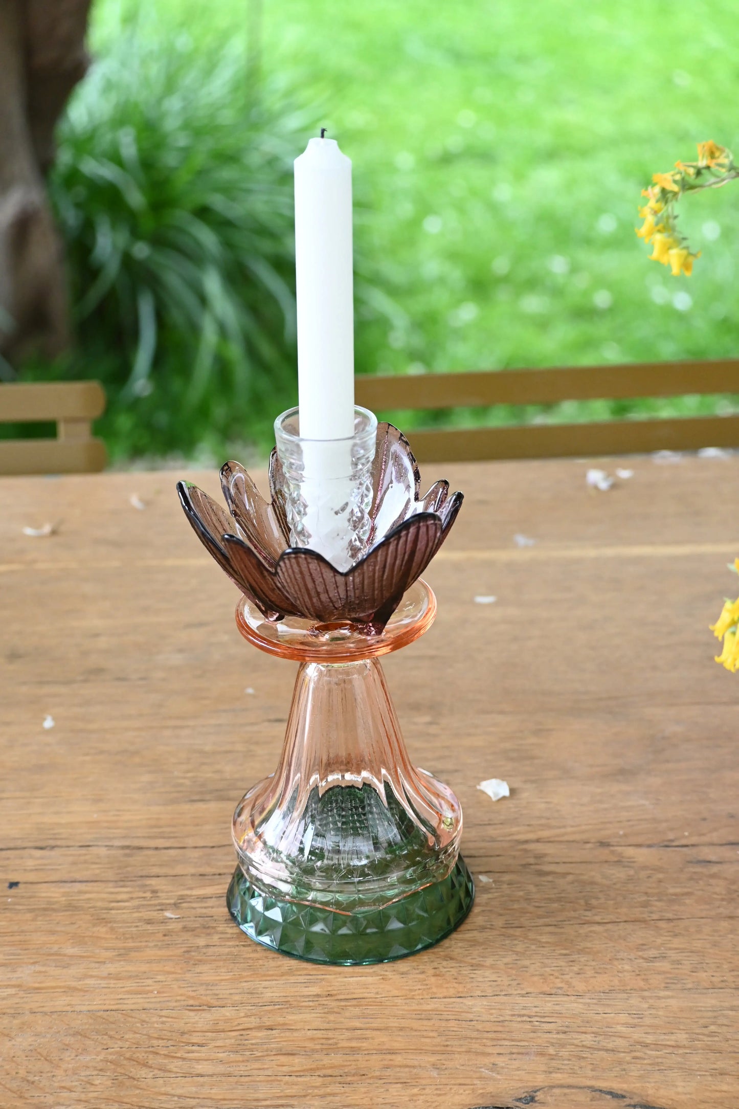 Bougeoir Rose, bordeaux et vert - Petit