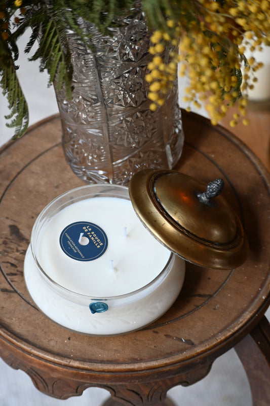 Boite en verre et laiton