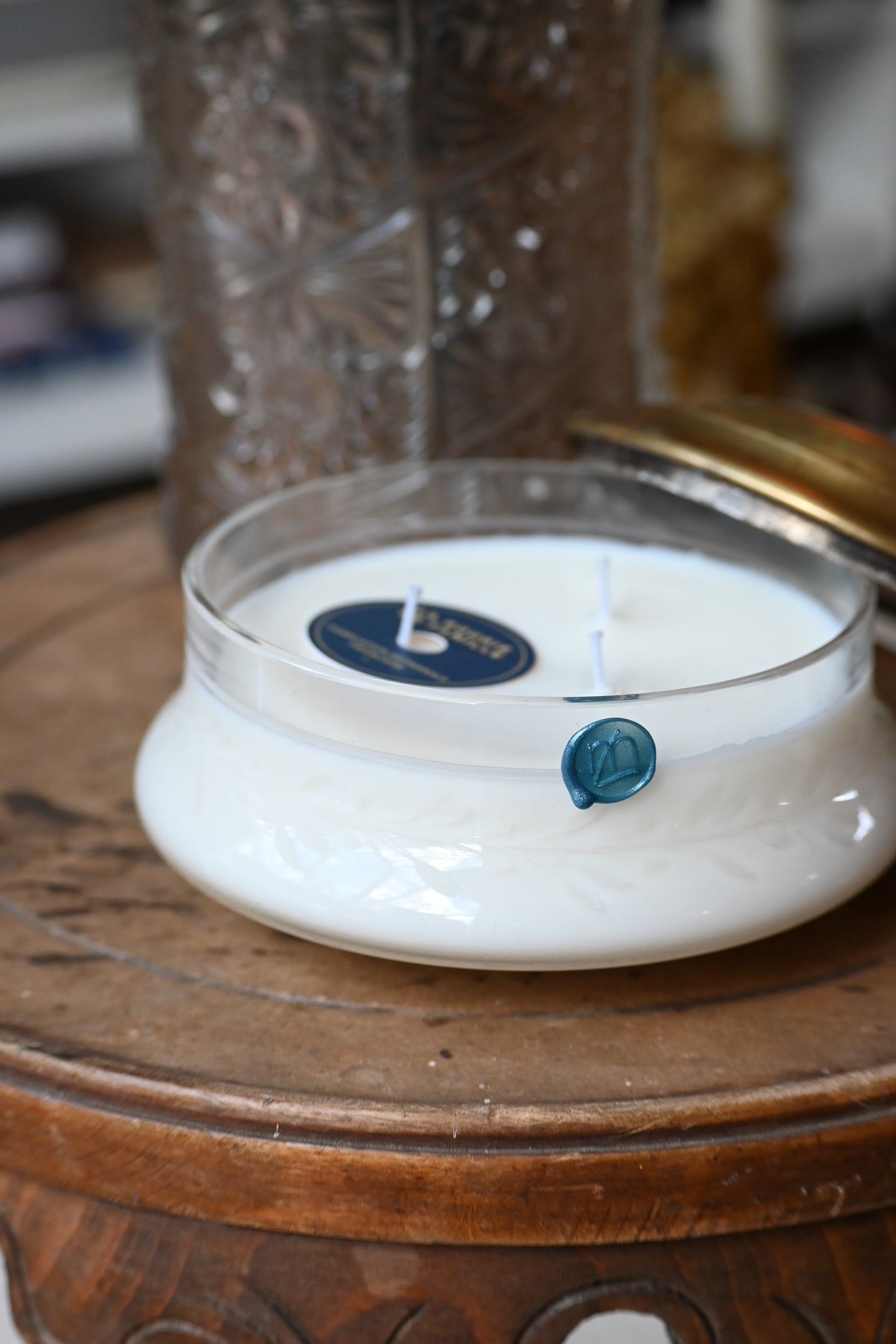 Boite en verre et laiton