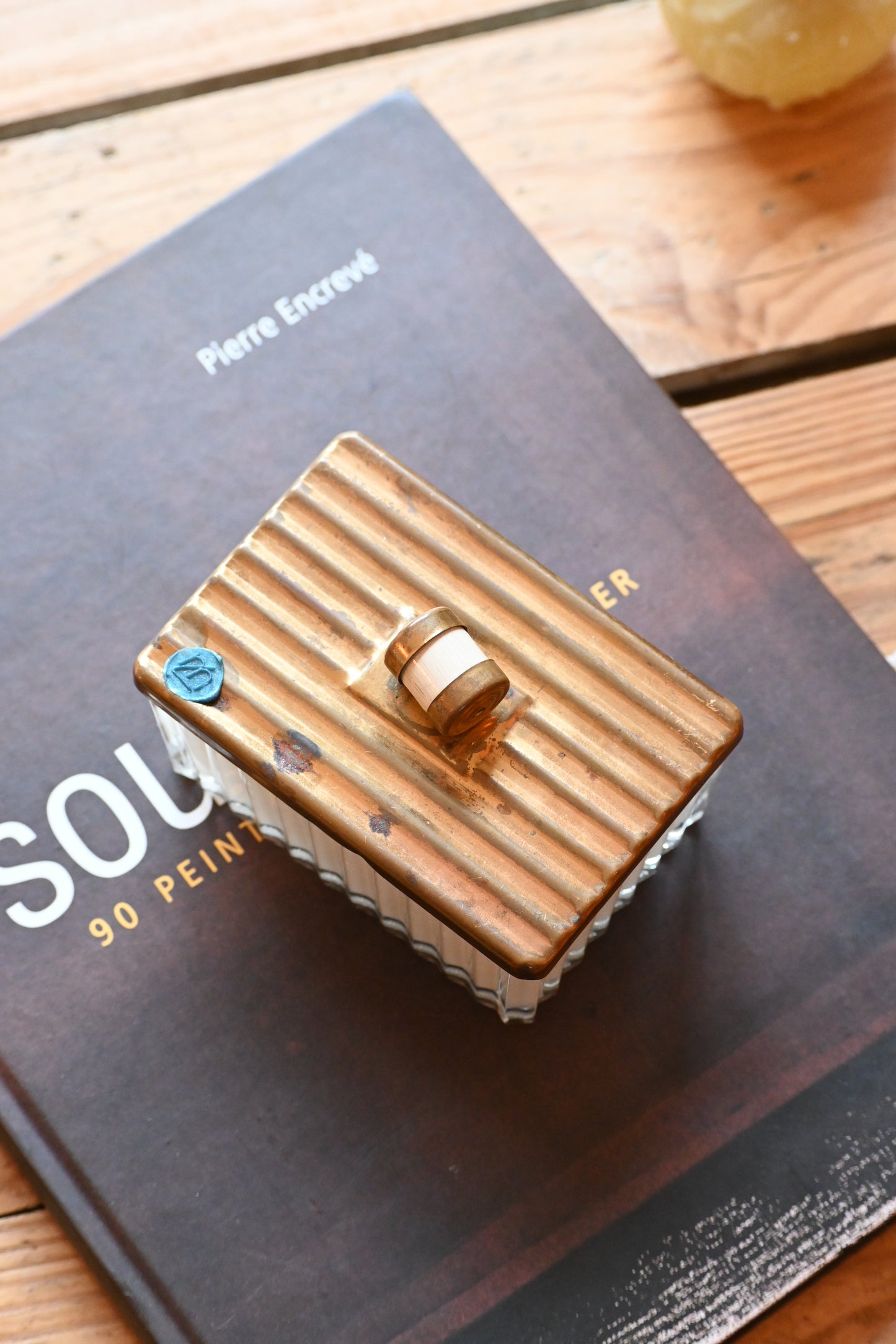 Boite en verre ciselé art déco