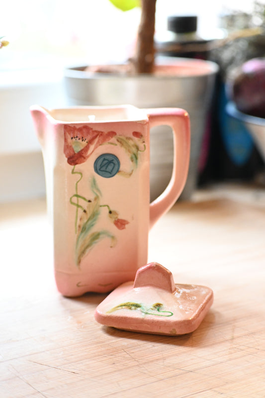 Pot à lait barbotine pavot