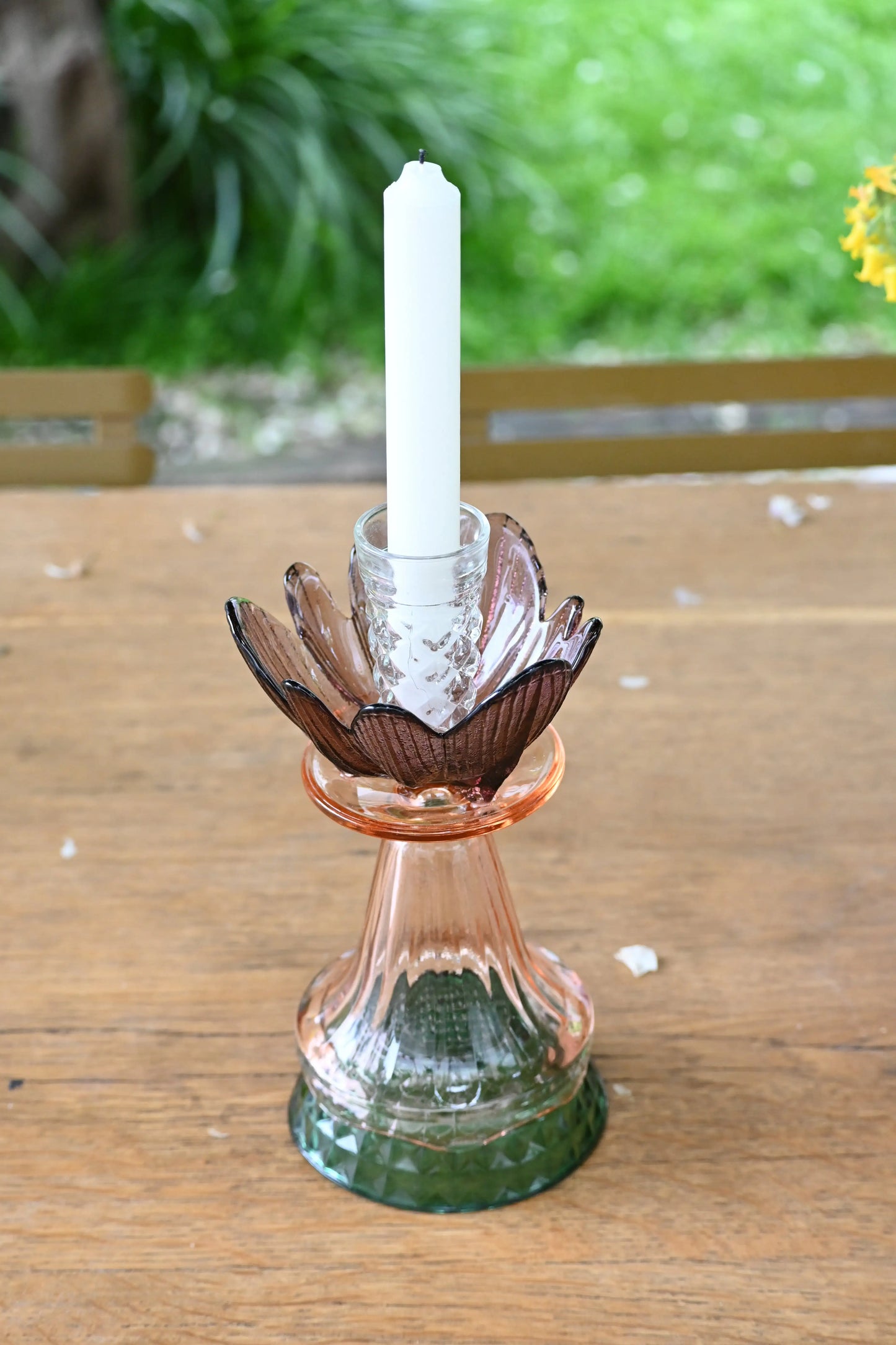 Bougeoir Rose, bordeaux et vert - Petit
