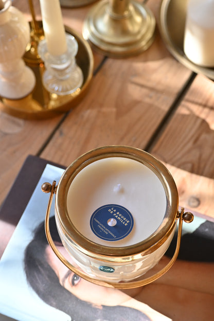 Seau à glace ciselé anse dorée