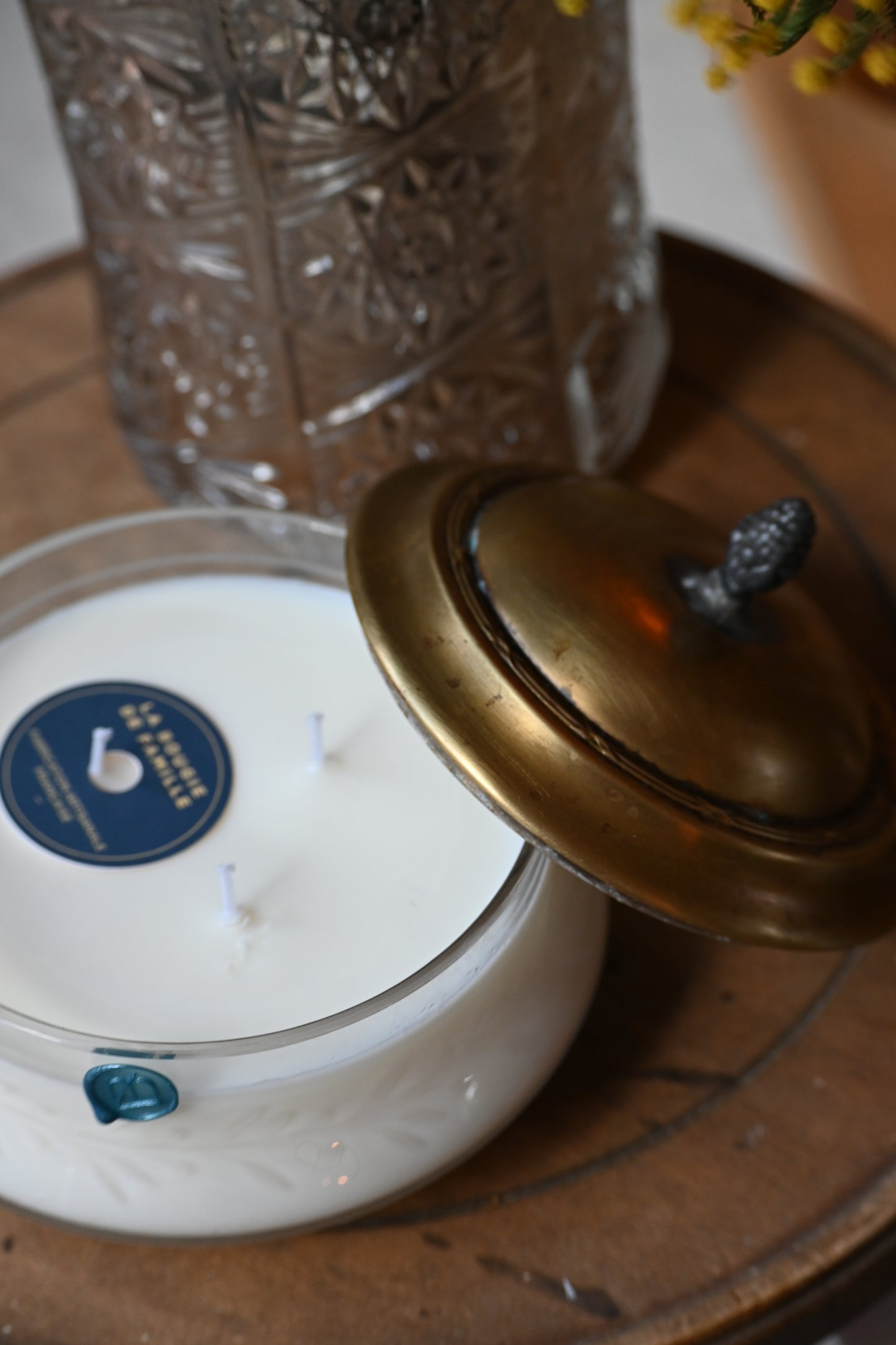 Boite en verre et laiton