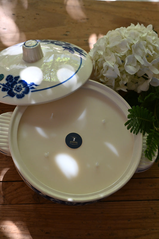 Soupière fleurs bleues