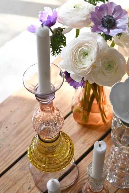 Bougeoir Rose et vert - Grand