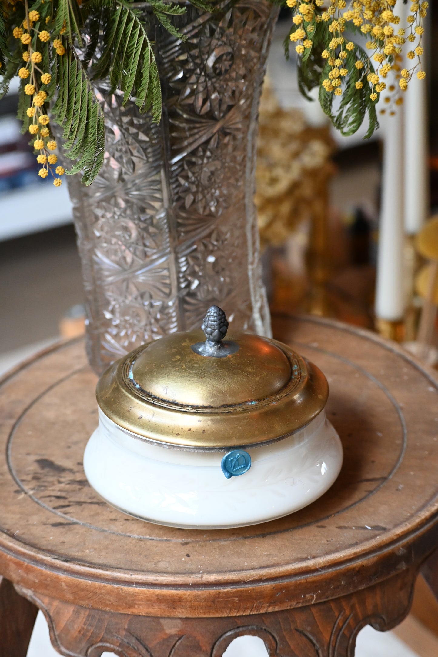 Boite en verre et laiton