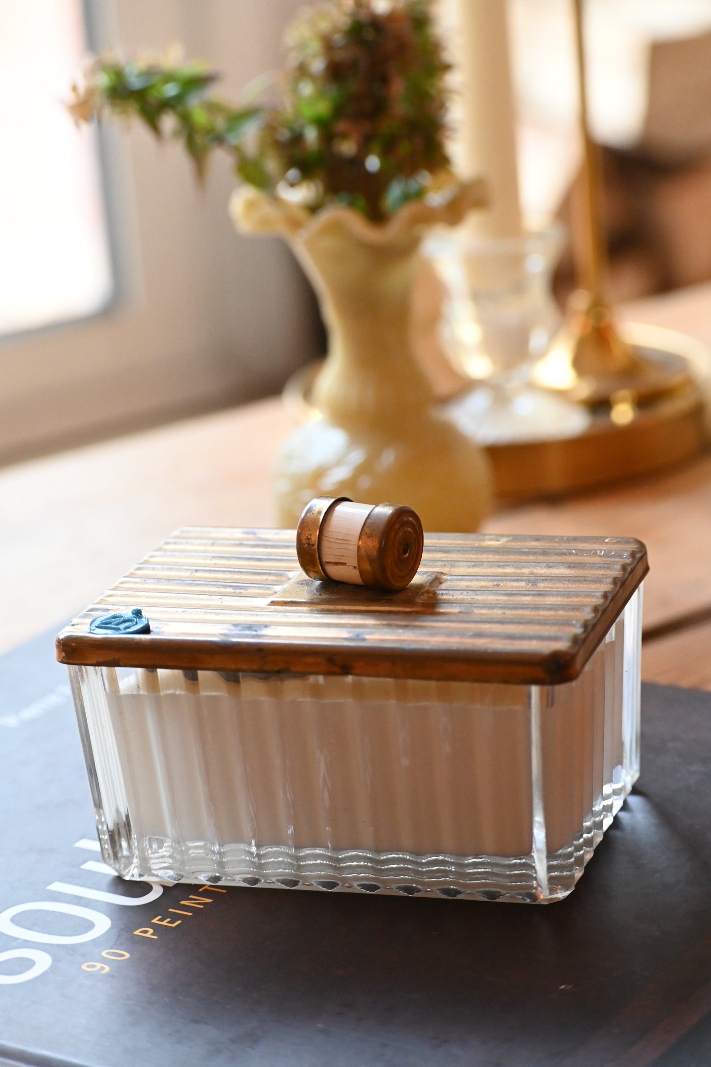 Boite en verre ciselé art déco