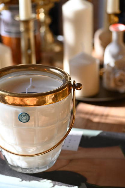 Seau à glace ciselé anse dorée