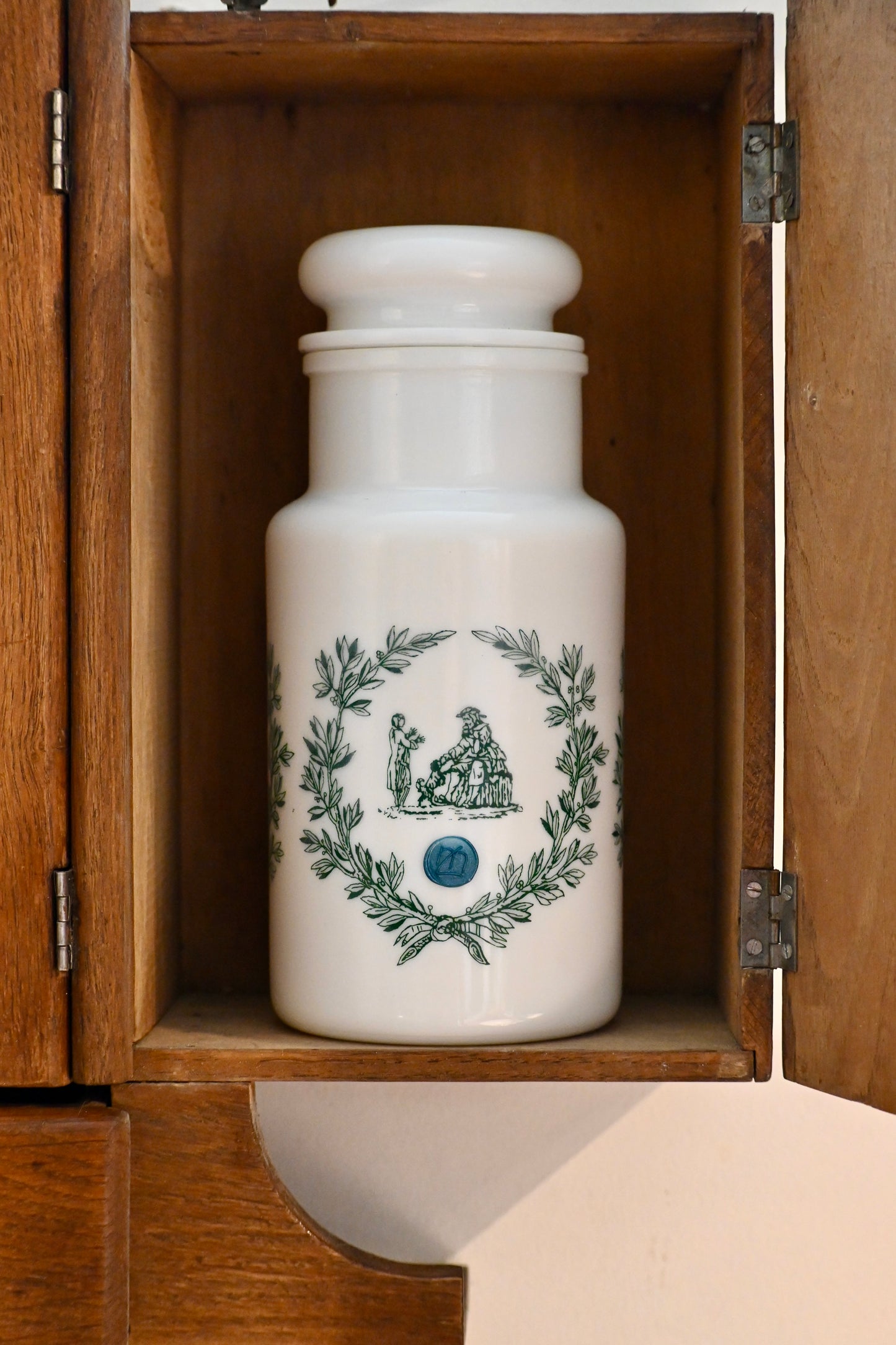 Grand flacon pharmacie -  Opaline vert