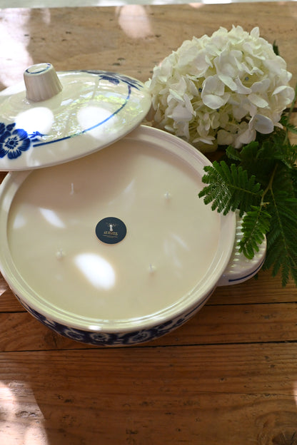 Soupière fleurs bleues