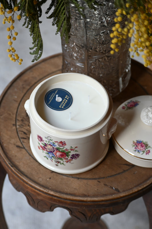 Pot en céramique Sarreguemines fleuri