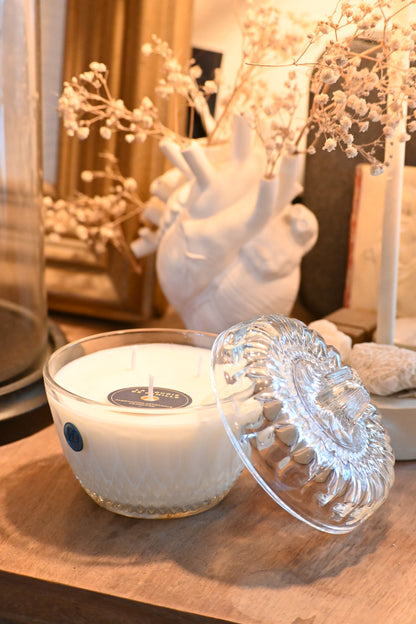 Boite en verre ciselée