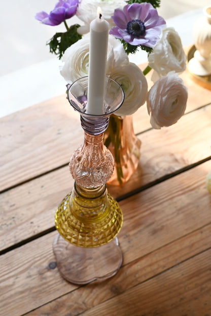 Bougeoir Rose et vert - Grand