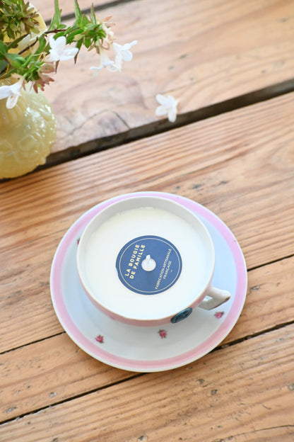 Tasse et coupelle fleurs et rose