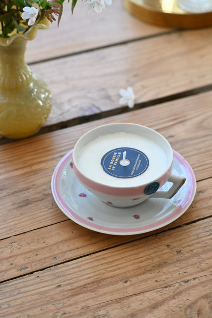 Tasse et coupelle fleurs et rose