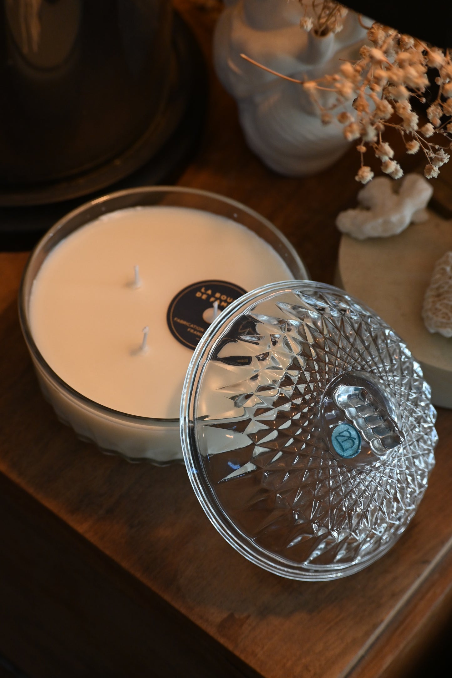 Boite en verre ciselé