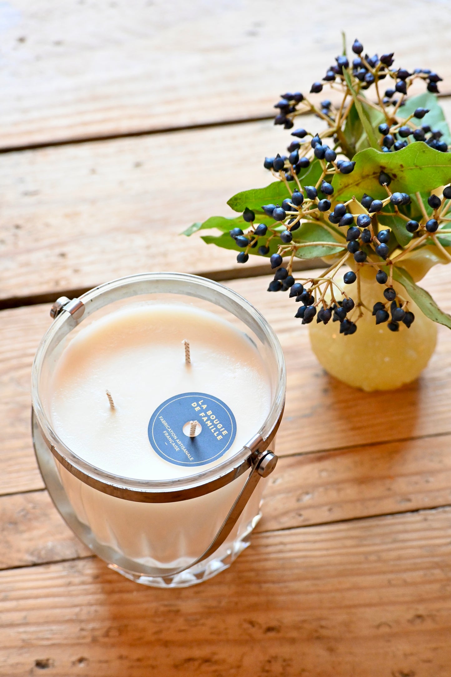 Seau à glace ciselé anse argentée