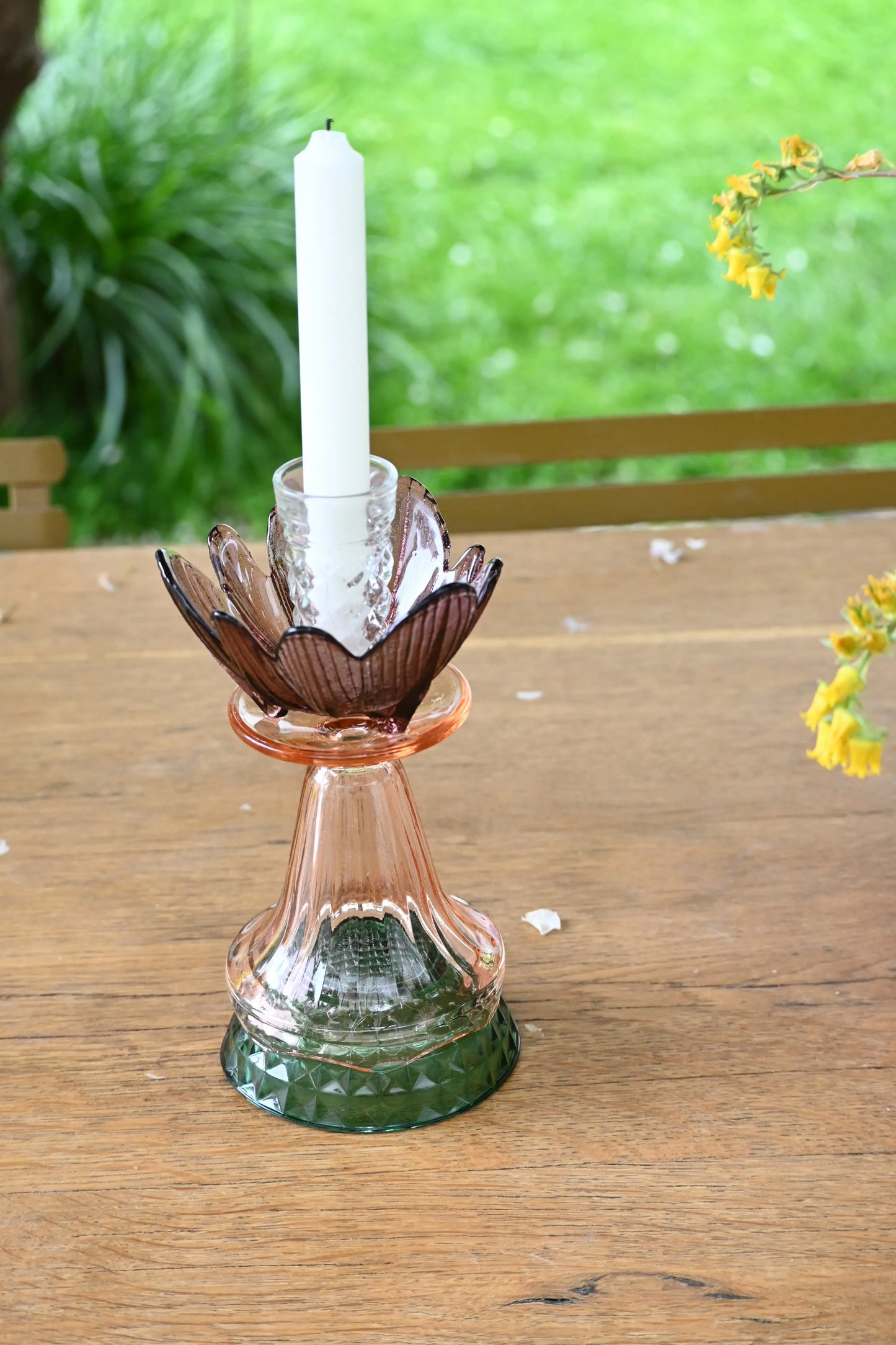 Bougeoir Rose, bordeaux et vert - Petit