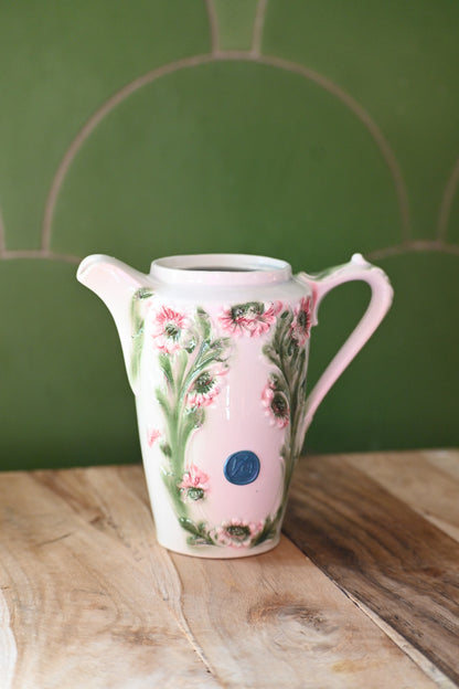 Pot à lait barbotine fleurs