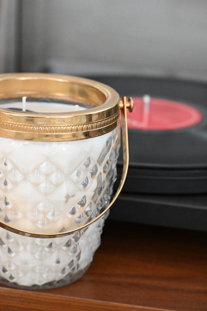 Seau à glace ciselé anse dorée