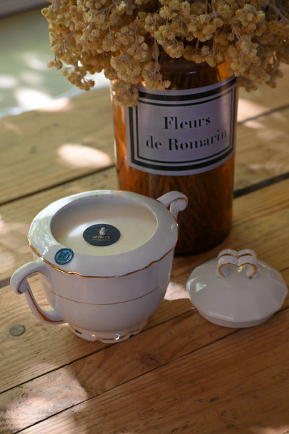 Sucrier beige et doré