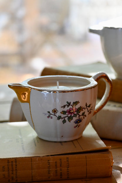 Pot à lait roses et doré