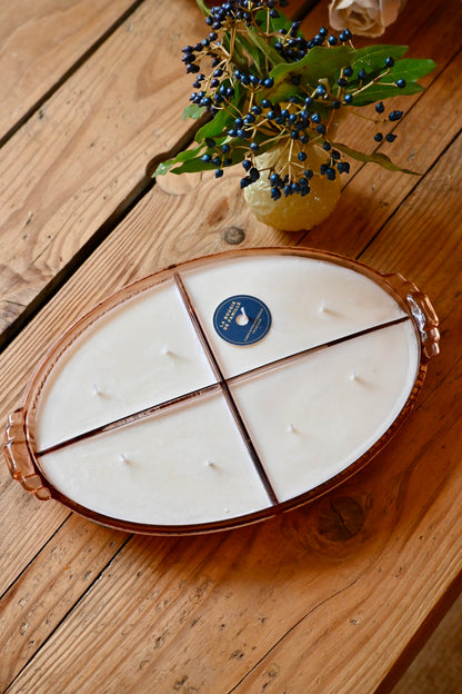 Plateau art déco rose